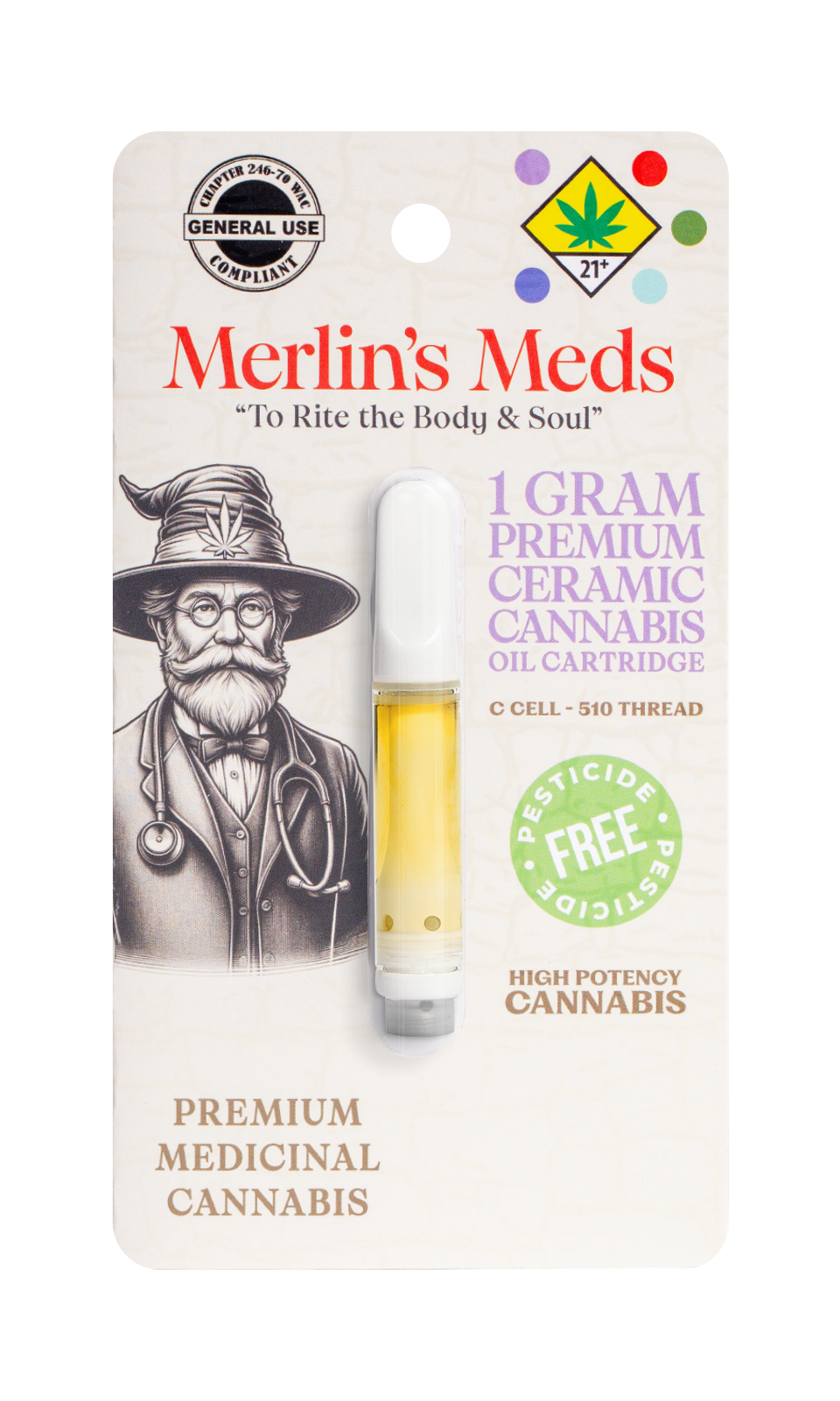 Merlin's Meds Ceramic Oil Cartridge